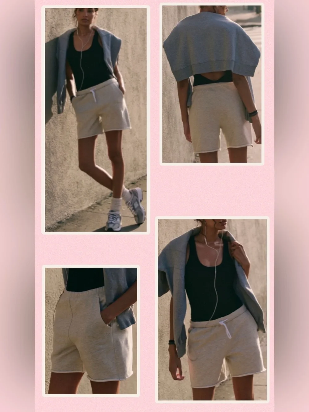 FP Movement by Free People Cream Drawstring Athletic Shorts